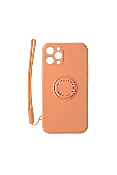 OEM Carcasă portocalie compatibilă cu Apple iPhone 13 Mini 4" cu inel, silico...
