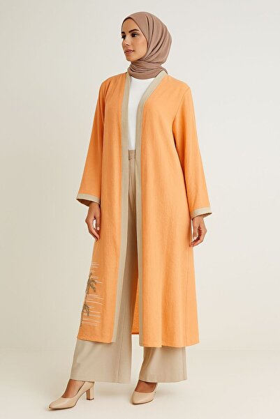 Gazella 42877 İÇİ BLUZ SIFIR KOL ÜST KİMONO YANKARIN YIRTMAÇLI BASKI DETAYYLI...