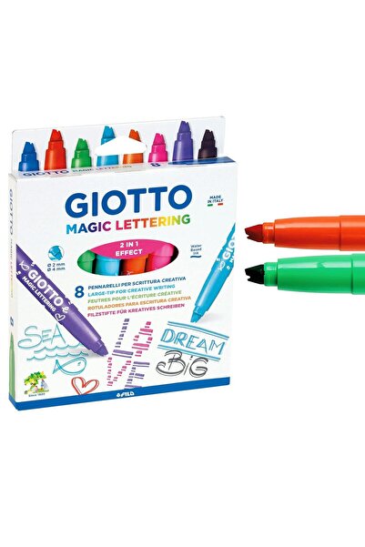 Giotto Magic Lettering 2 i 1 Arada Sihirli Effect Jumbo Keçeli Kalem 8 Renk (F426500) (FLA1)