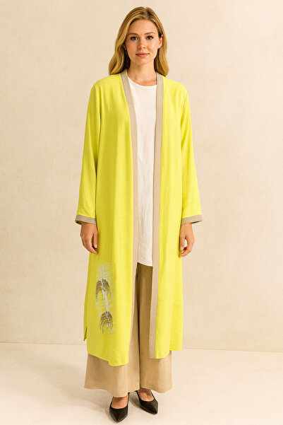 Gazella 42877 İÇİ BLUZ SIFIR KOL ÜST KİMONO YANKARIN YIRTMAÇLI BASKI DETAYYLI...