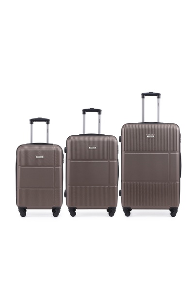 Prince Travelling Prince Hard Luggage (4 Wheels) Axion 3 Pcs Set - 20 Inch X 24 Inch X 28 Inch - Brown