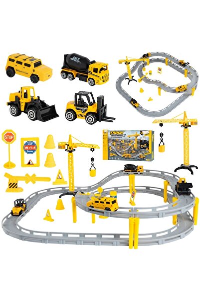 SOLTOY Santier cu utilaje si vehicule de constructie SOLTOY® Truck Building cu circuit, macara si altele