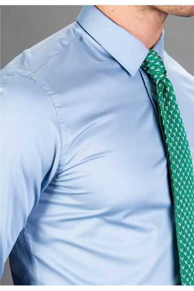 ADVANTE DAYBOGLU LONG SLEEVE SLIM FIT COTTON SATIN MEN'S SHIRT