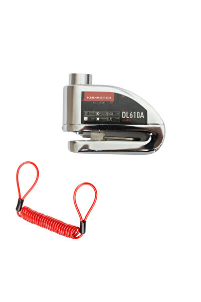 Knmaster DL610A Alarmlı Disk Kilidi | 10 mm Çelik Pim | Hatırlatma Kablosu ve Taşıma Çantası