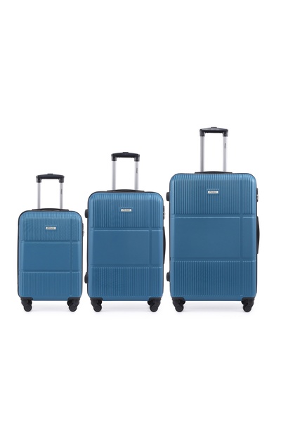 Prince Travelling Prince Hard Luggage (4 Wheels) Axion 3 Pcs Set - 20 Inch X 24 Inch X 28 Inch - Blue