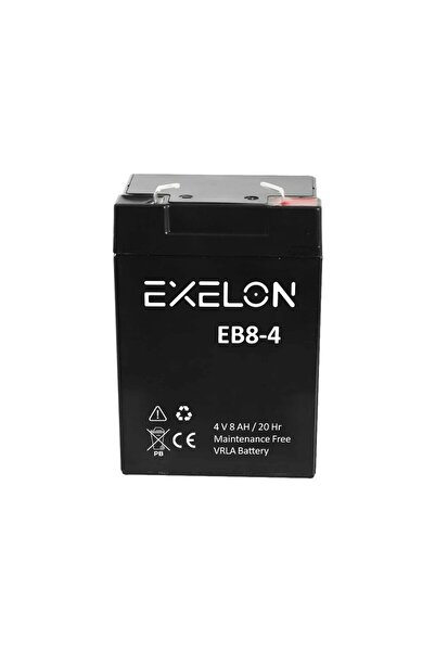 Exelon BakıMsiz Kuru Tip 4V8Ah Akü El Feneri Aküsü 4V 8AH Işildak 4 Volt 8AMP 4V 8Ah Akü 4 Volt 8 Amper Akü