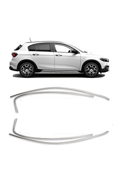 CHROMELINE Fiat Egea Cross Krom cam çerçevesi üst kısım 4 prç sağ sol takım