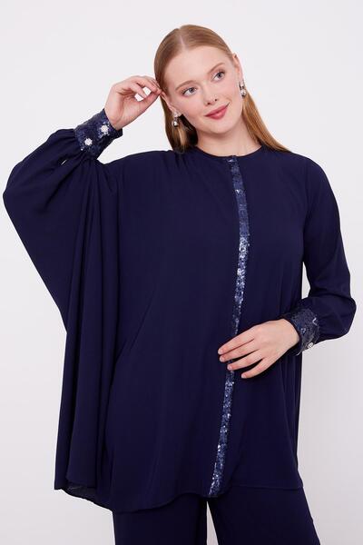 Levidor Lacivert Payet Detay Tunik Takım