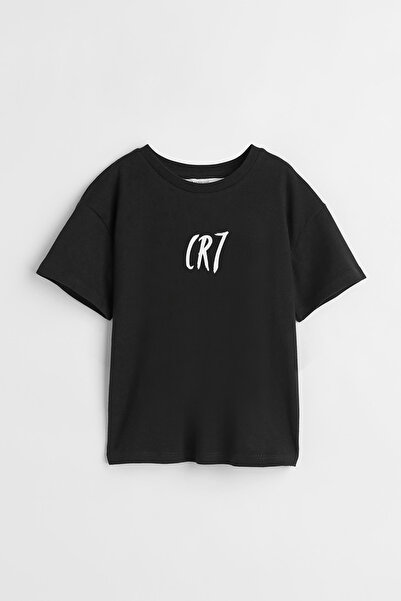 Darkia تي شيرت للأطفال للجنسين بتصميم مطبوع عليه حروف Ronaldo CR7 Minimal