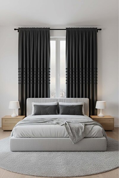 Madame Dower Alvin pano curtain background 1x3 tight pleat single wing - compatible with bohemian and scandinavian furniture patterns