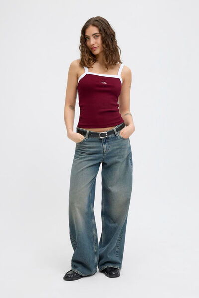 Jack & Jones Stretch Kalip Nakis Embroidered Square Neck Blouse - Fifi