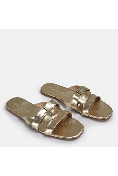 37Numara Large Size Women's Slippers 41-42-43-44 Gold