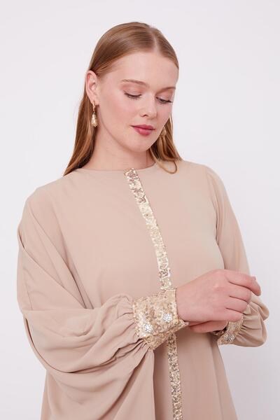 Levidor K.Beige Sequin Detail Tunic Set