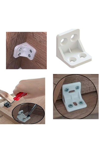 tify Plastik L Köşe Bağlantı Aparatı, L Plastik Gönye Köşebent Beyaz 50 Adet