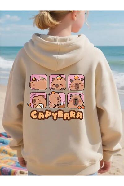 oneagılyazı Iarna cu glugă Swea tricou , Copii Capy Bara Capibara cu imprimeu