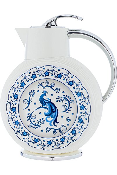 Glory Al-Jawhara Thermos, 900 ml, glass inner container, plastic outer shell - white