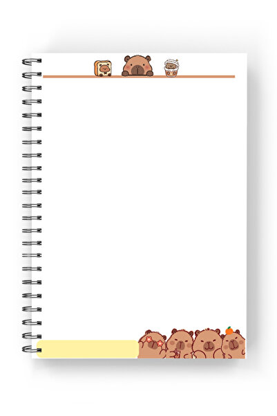 nihonwosekai Korean Style Cute Mole Capybara 2Pcs Notebook Set 50 Sheets