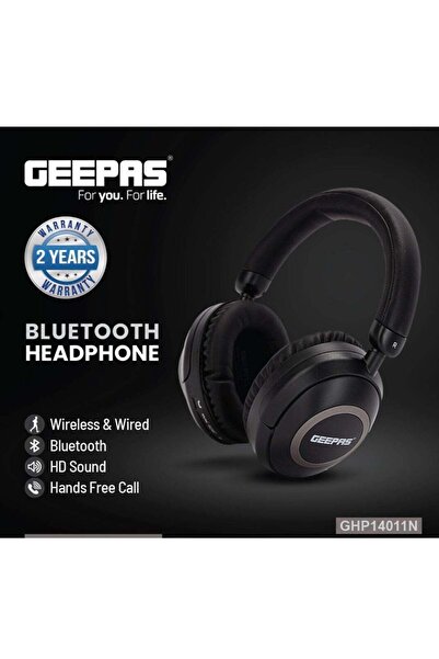 Geepas Bluetooth Headphone - Over Ear Headphones Wireless/Wired, Foldable Headset With Deep Bass