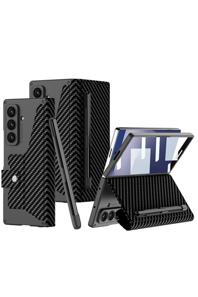 Nezih Case Samsung Galaxy Z Fold 7 Uyumlu Kamera Korumalı Carbon Tasarımlı Kı...