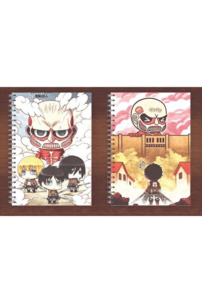 nihonwosekai Aot Titana Saldırı Attack on Titan Anime 2 Pcs Spiral Notebook Set 50 Sheets