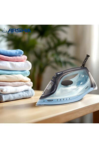 Arshia Arshia Electric Steam Iron - 2400 Watts, Elegant Blue Color for Quick Wrinkle Removal
