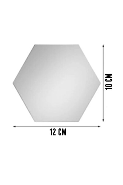 Neon Dekoratif Bal Peteği Pleksi Ayna Gümüş Renk 5 Adet - Kendinden Yapışkanl...