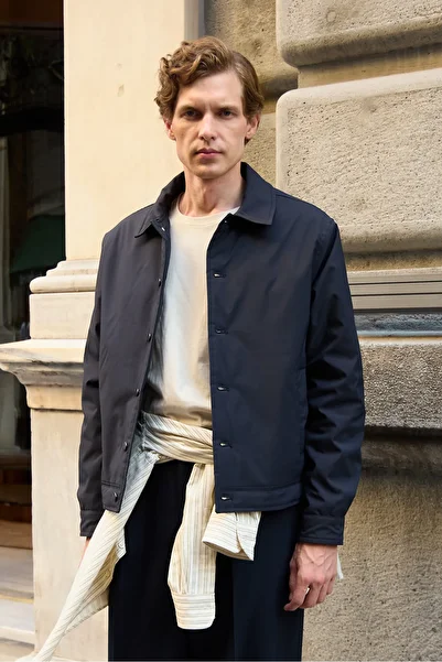 Danger Men's Basic Coat Jacket Navy Blue