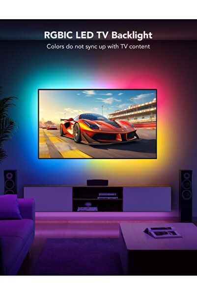 Govee LED TV Backlight 2.4m RGBIC for 40-50 inch TV (Wi-Fi & Bluetooth, Alexa/Google, Music Sync)