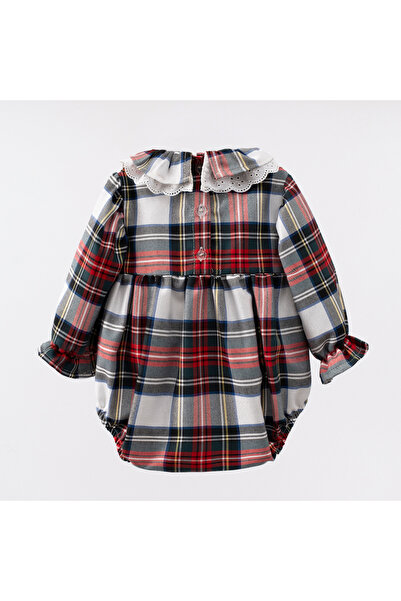 Cumino Tatum Red Plaid Girl's Jumpsuit 6-9-12-18 Months