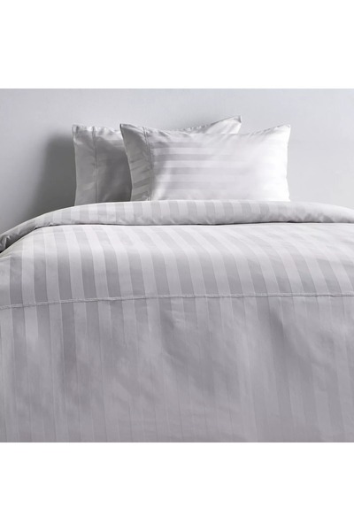 Generic Satin Stripe Pima Cotton Sateen 525 Thread Count 3-Piece Queen Duvet Cover Set - 200x200 cm