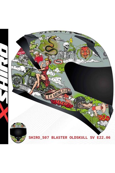 Shiro Shadow Skull Candy Kapalı Kask