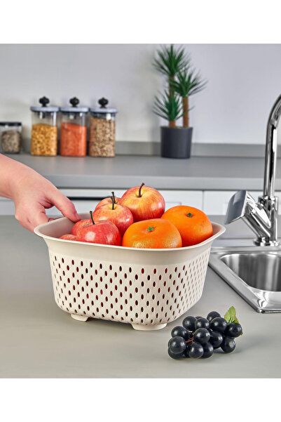 Cazoria 5-Piece Kitchen Set, Squeezer, Cutting Board,Strainer, Maxi Bowl - Green