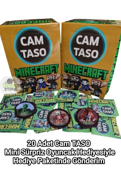 Emrah Gültekin Minecraft Taso 20 Adet Koleksiyon Tasoları Hediyeli Paket Mini...