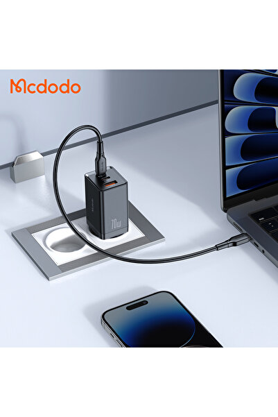 Mcdodo | 67W 2C+1A GAN 5 Mini Pro Fast Charger (EU)+36W C to L Cable 1.2m