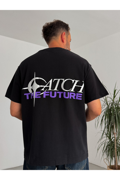BYBASICMAN Black Future Printed T-Shirt C-083