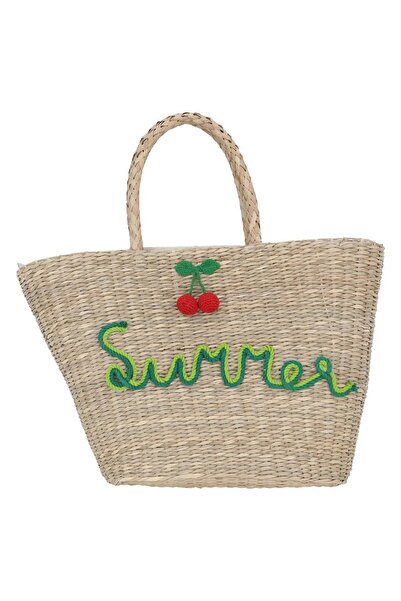 rexa حقيبة حرارية من الخوص، 47×31 سم - بيج