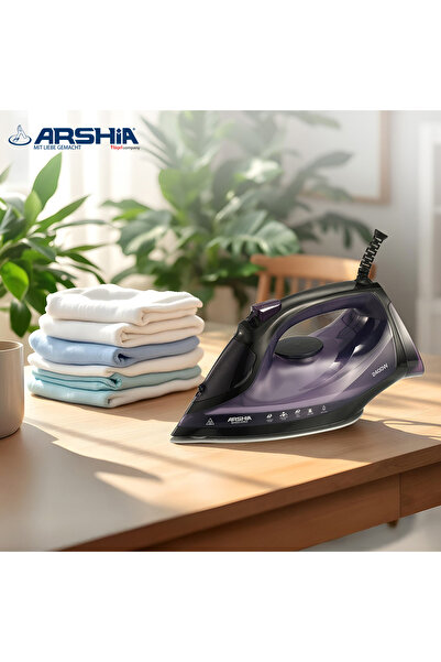 Arshia Arshia Steam Iron - 2400 Watts, Elegant Purple Color for Quick Wrinkle Removal
