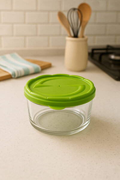 SİHİRLİ AYAKLAR Breakfast Container with Colored Lid, Jam Jar, Glass Storage Container