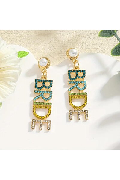 Just Pretty Corner Wedding BRIDE Crystal Drop Earrings with Pearl Studs