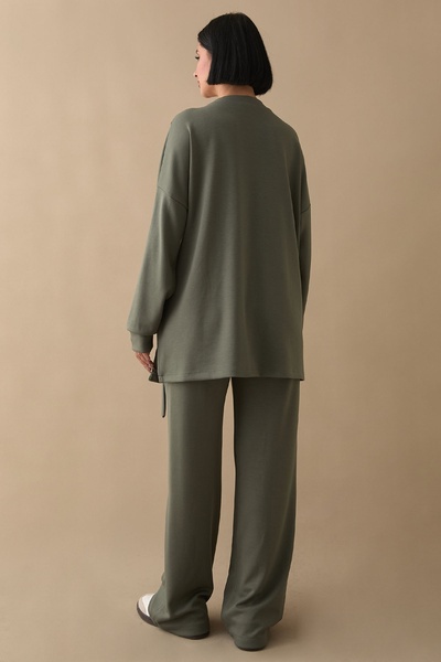 InStyle Bağlama Detay Çıtçıtlı Haki Takım