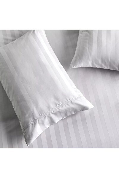 Generic Satin Stripe Pima Cotton Sateen 525 Thread Count 3-Piece King Duvet Cover Set - 220x230 cm