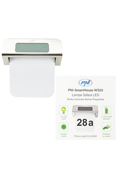 PNI Lampă solară LED GreenHouse WS20 pentru iluminarea numărului de proprietate