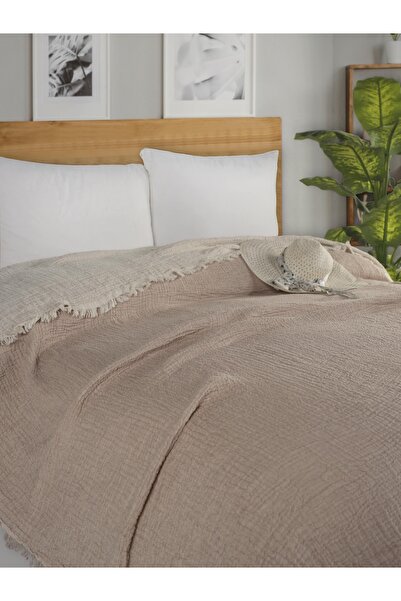 Cottonin Home Müslin Yatak Örtüsü Çift Kişilik 4 Katlı %100 Pamuk 220x240 CM