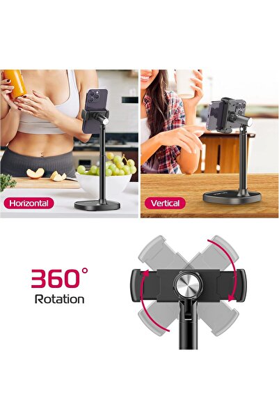 ulanzi Cell Phone Stand Mount HP004 - Adjustable 360° Rotating Desktop Phone Holder