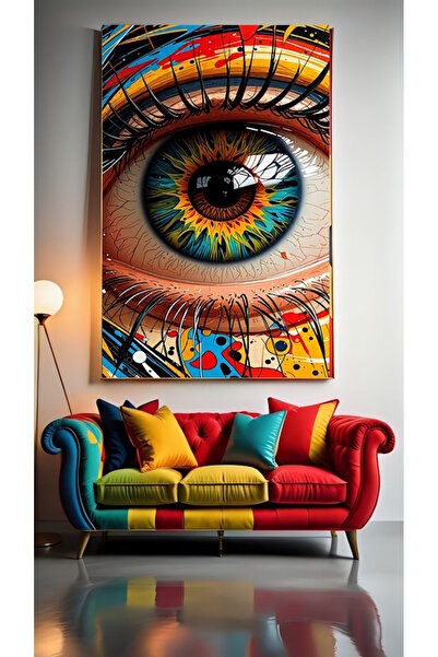 özkacar ARTĂ ABSTRACTĂ MODERNĂ PSY EYE MODEL III Tablou pe pânză pentru Acasă...