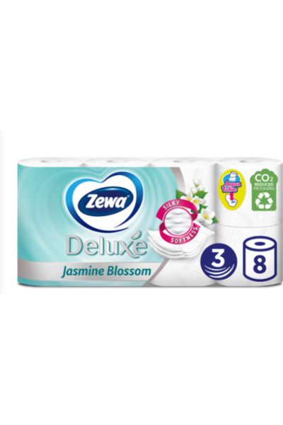 Zewa Set of 3 x Jasmine toilet paper, 3 ply, 8 rolls x 3