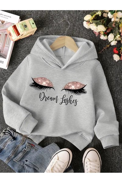 oneagılyazı Iarna cu glugă Swea tricou , Copii Dream Lashes cu imprimeu