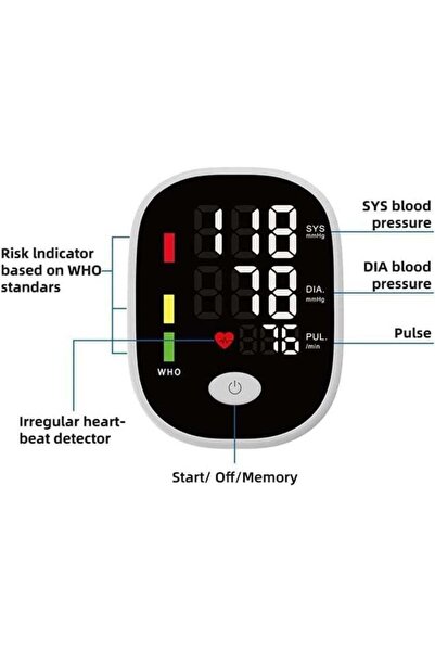 Saharaz Blood Pressure Monitor,4.7 in Extra Screen Adjustable Large bp Cuff,Fully automatic voice broadcast