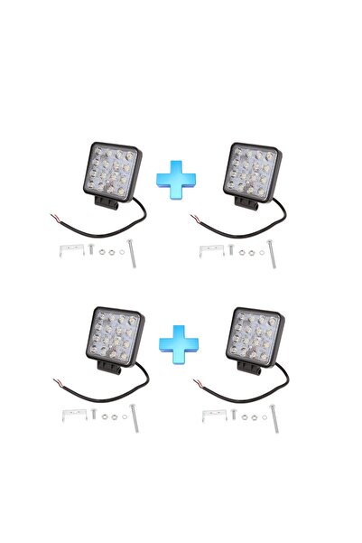 Carub 4'lü Led Projektör. 16 Led. 12/24V Çalışma Lambası. 48W