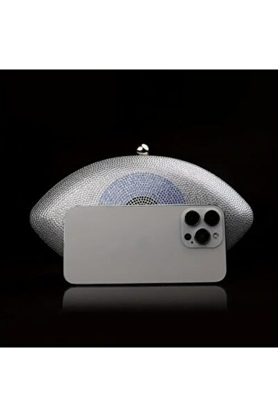 Just Pretty Corner Gorgeous Glitter Rhinestone Evil Eye Oval Clutch - European Style Hard Shell Evening Bag for Women,